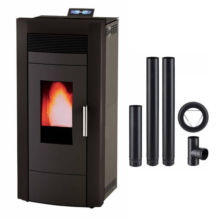 Pack de estufa de pellets Hydro Baracuda Commo + tubos de escape Poujoulat 15 kW